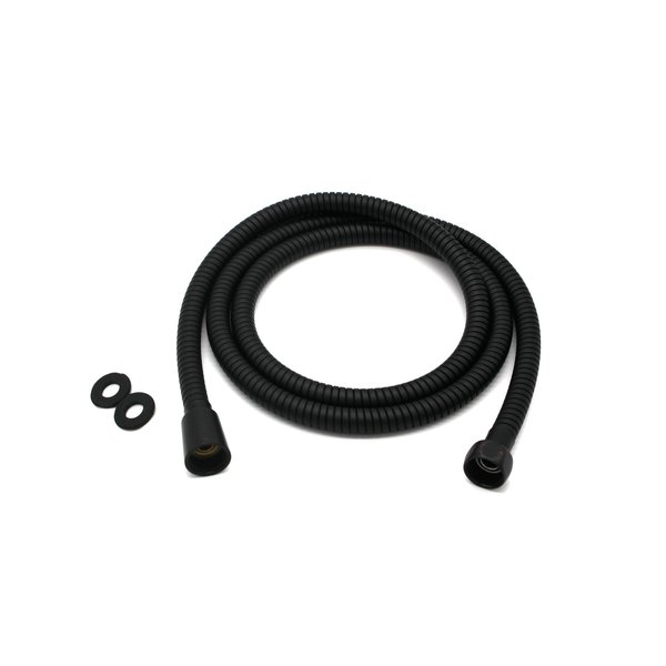 Westbrass 60-82" Extendable Hose SS202/Plated Jacket W/ EPDM liner; Brass/CP Hex Nut x Cone Nut in Oil Rub Brn D355E-12